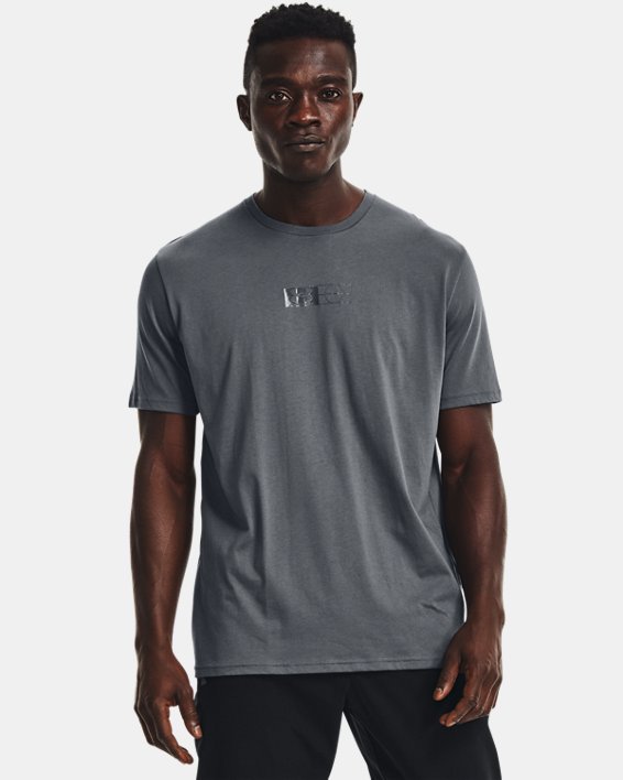 T-shirt UA Elevated Logo pour homme, Gray, pdpMainDesktop image number 0
